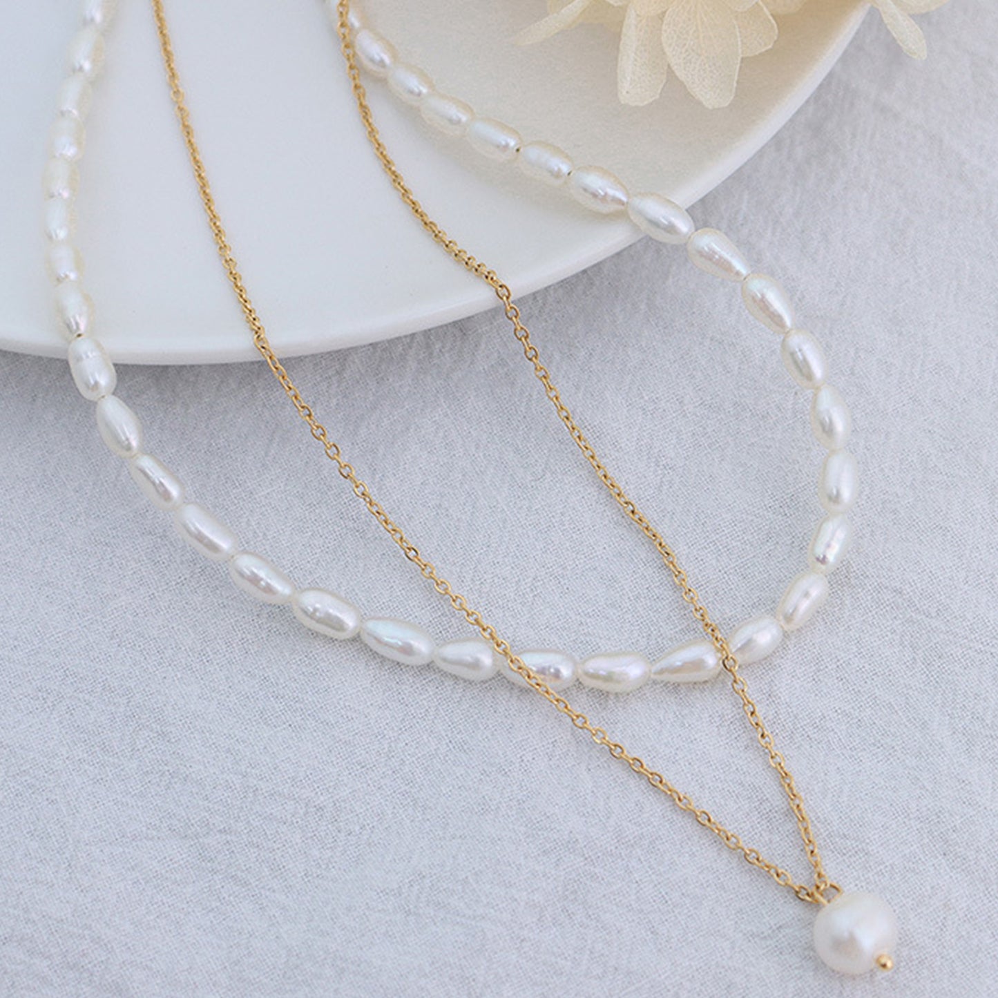 Double-Layered Pearl Necklace
