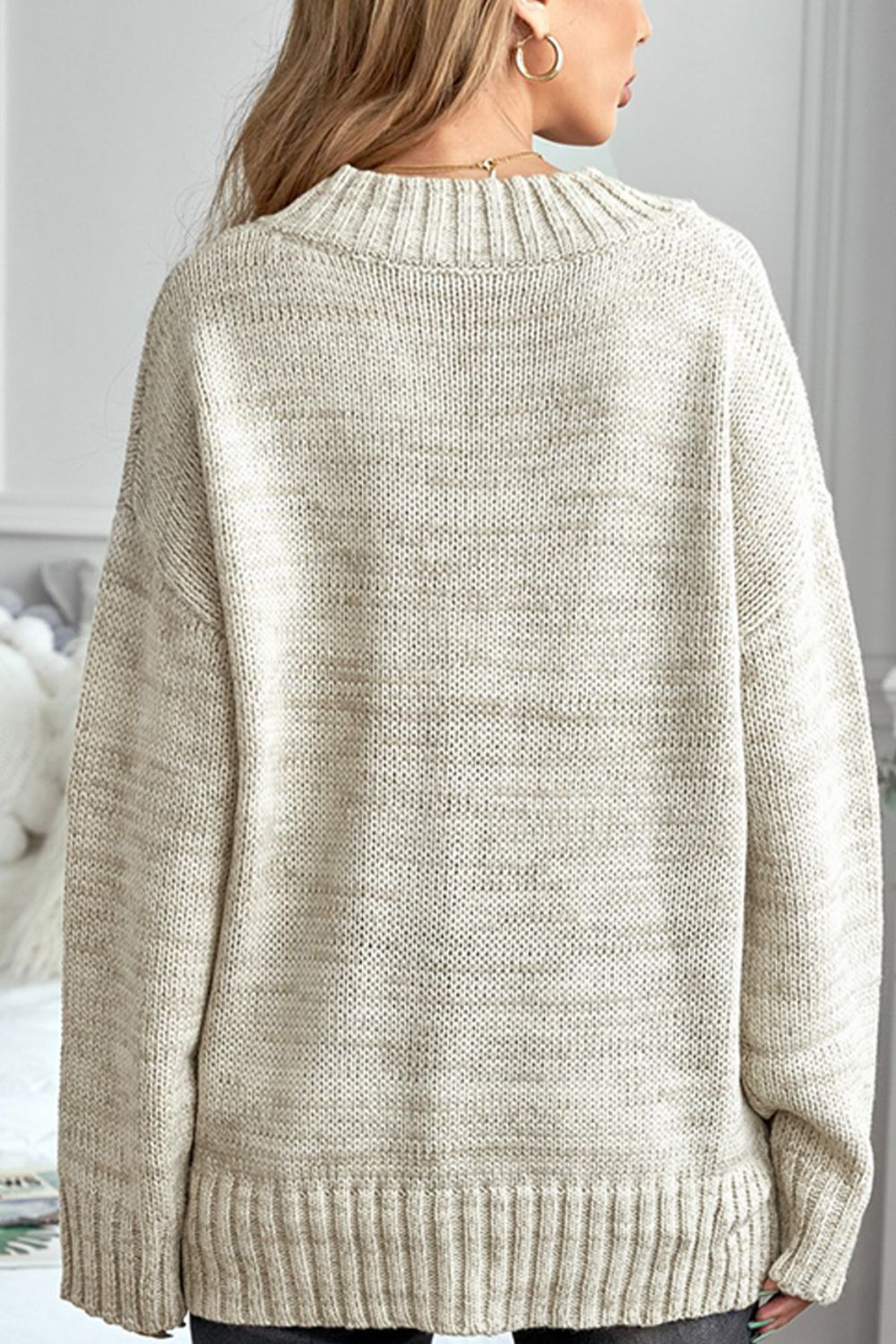 V-Neck Drop Shoulder Sweater