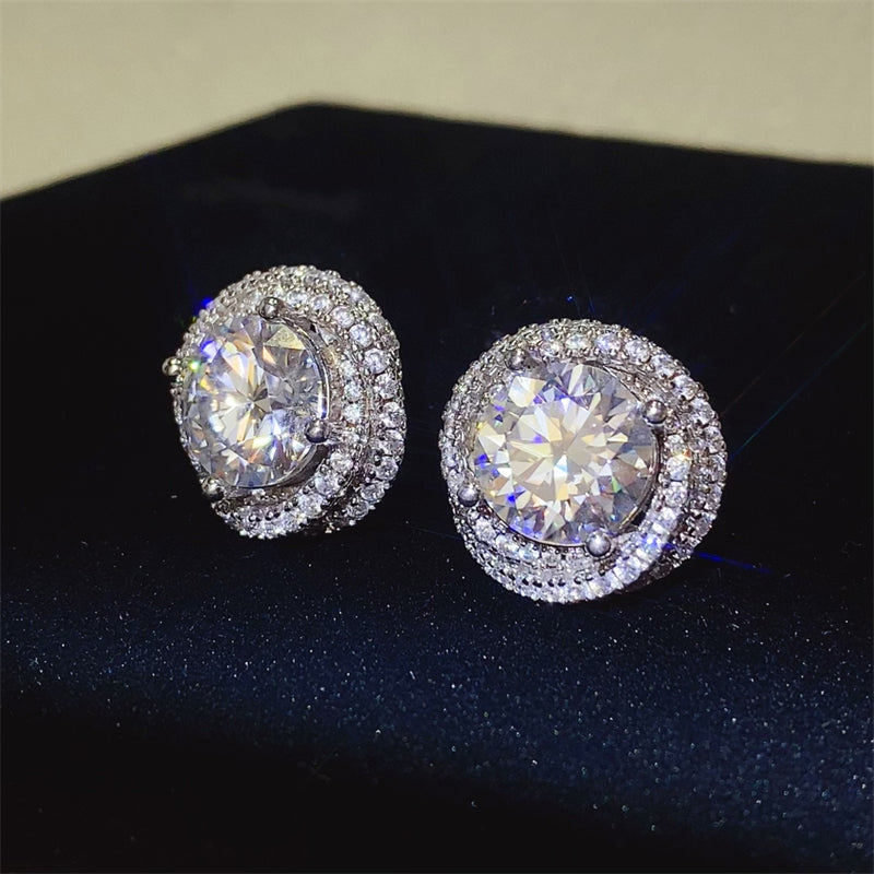 Moissanite Earrings 925 Sterling Silver