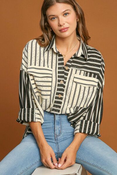 Pointelle Collared Top