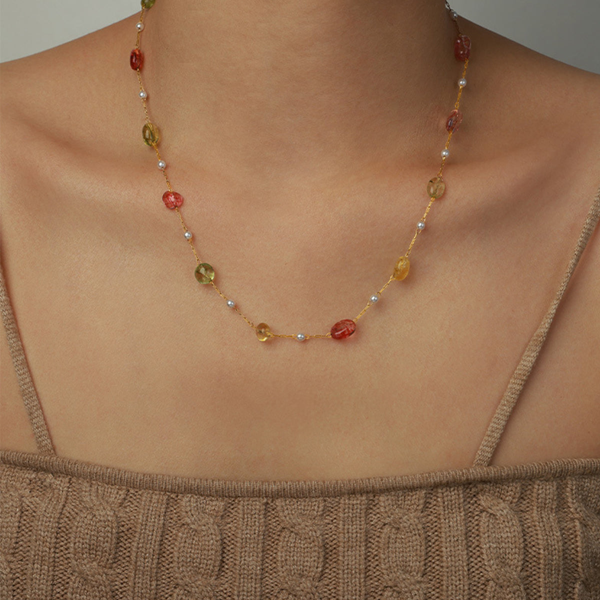 Gold-plated Bead Necklace