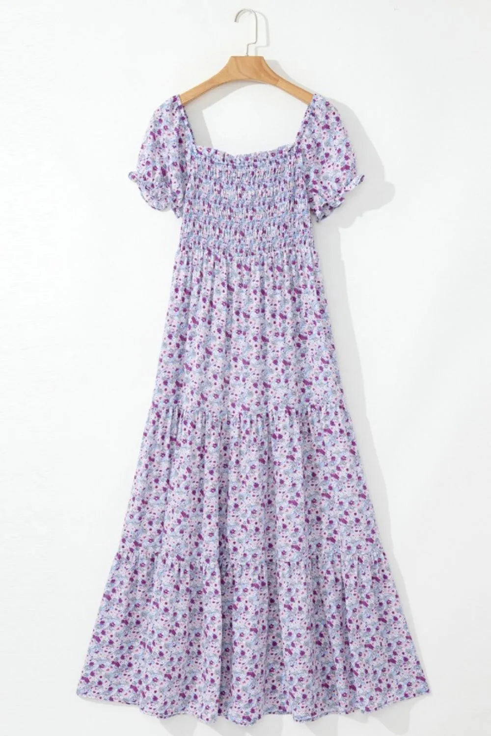 Tiered Floral Maxi Dress With Sleeves