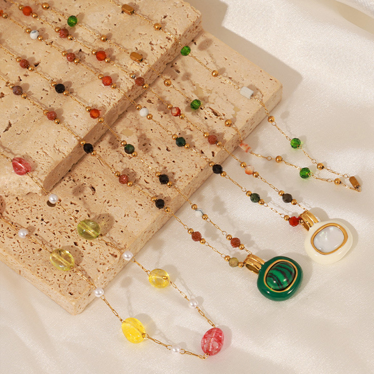 Gold-plated Bead Necklace