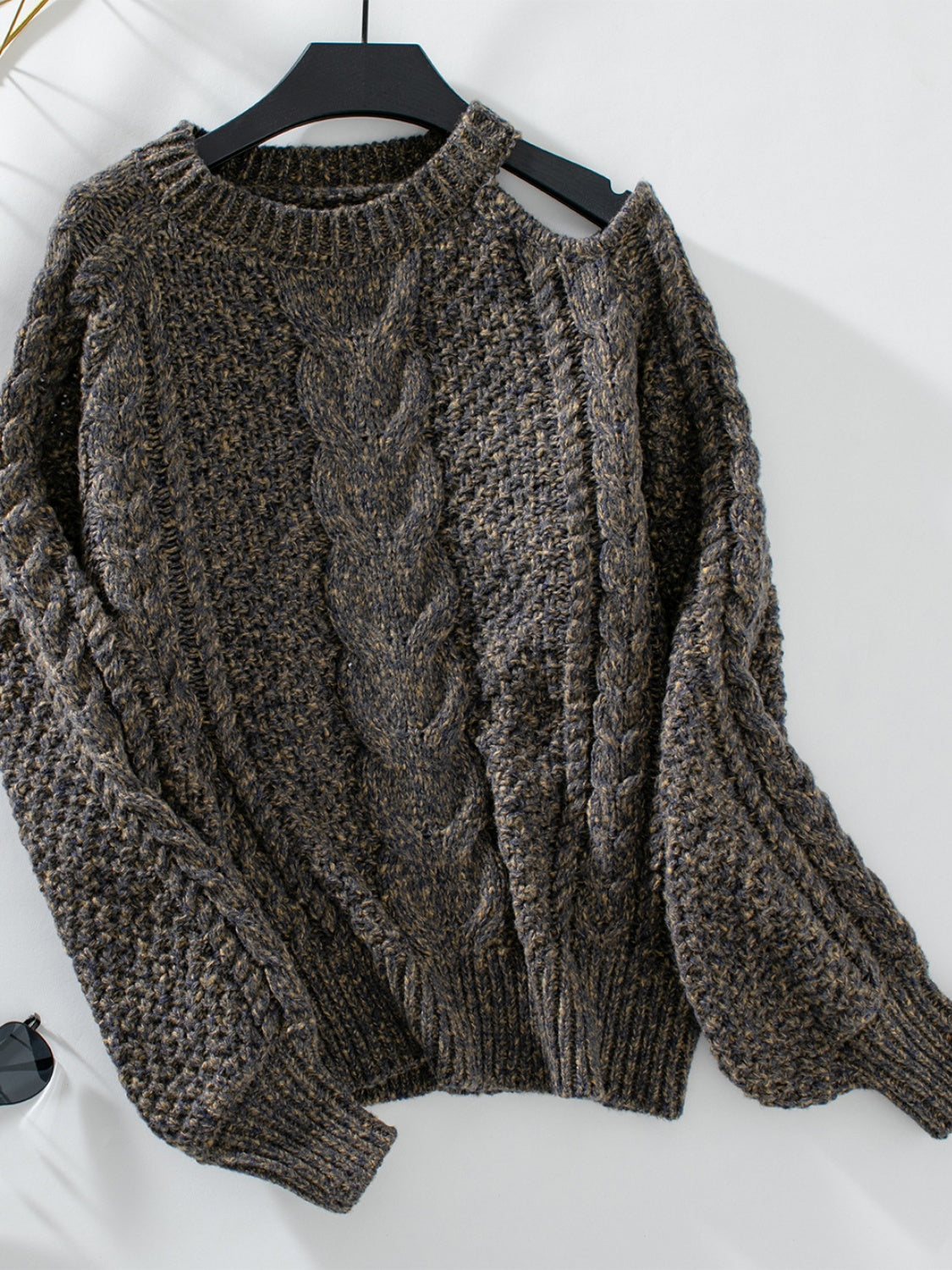 Cable Knit Shoulder Sweater