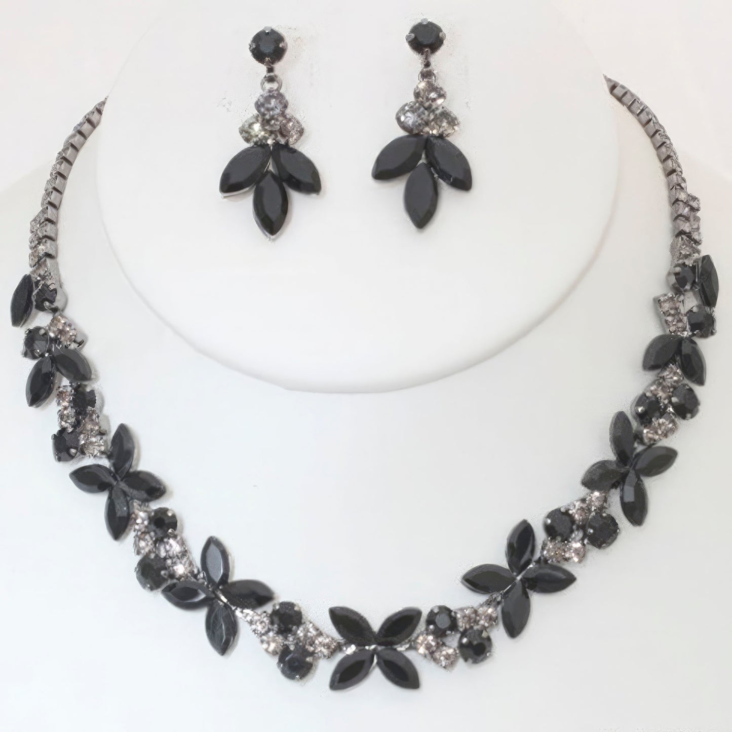 Rhinestone Necklace And Earring Set