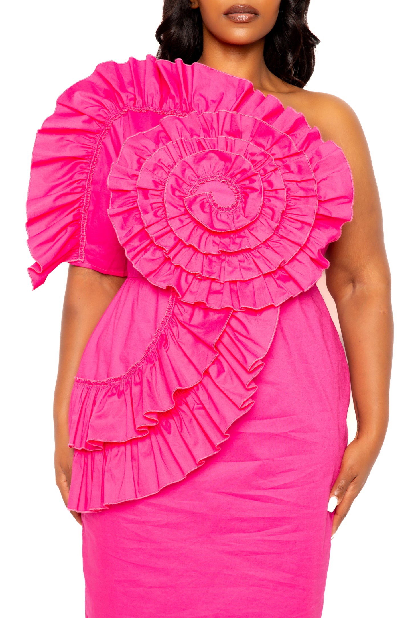 One Shoulder Midi Dress