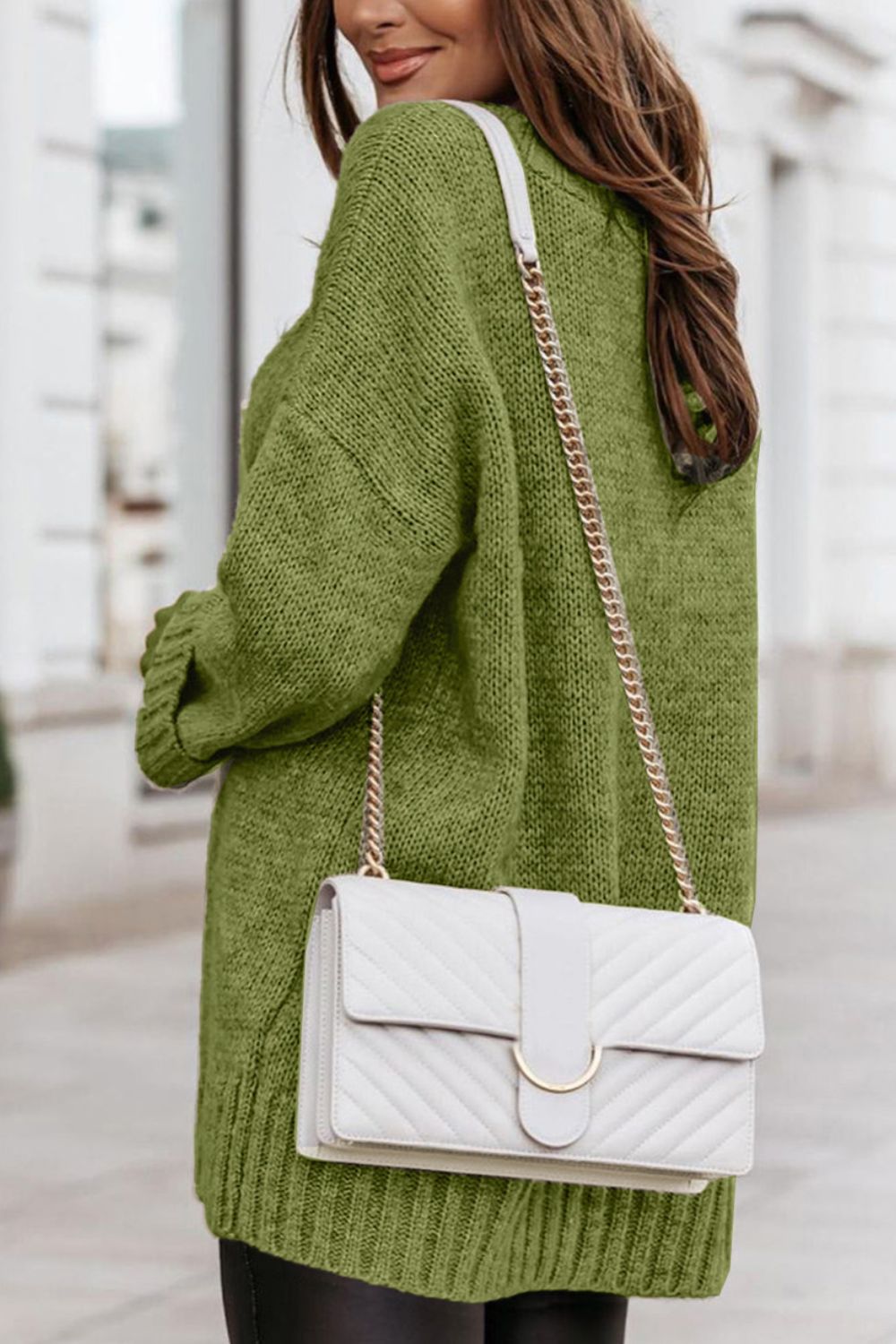 V-Neck Drop Shoulder Sweater