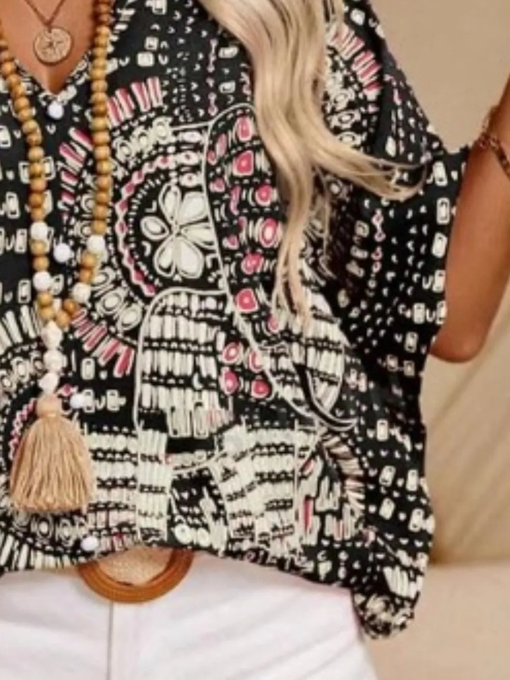 Printed Short Sleeve Top