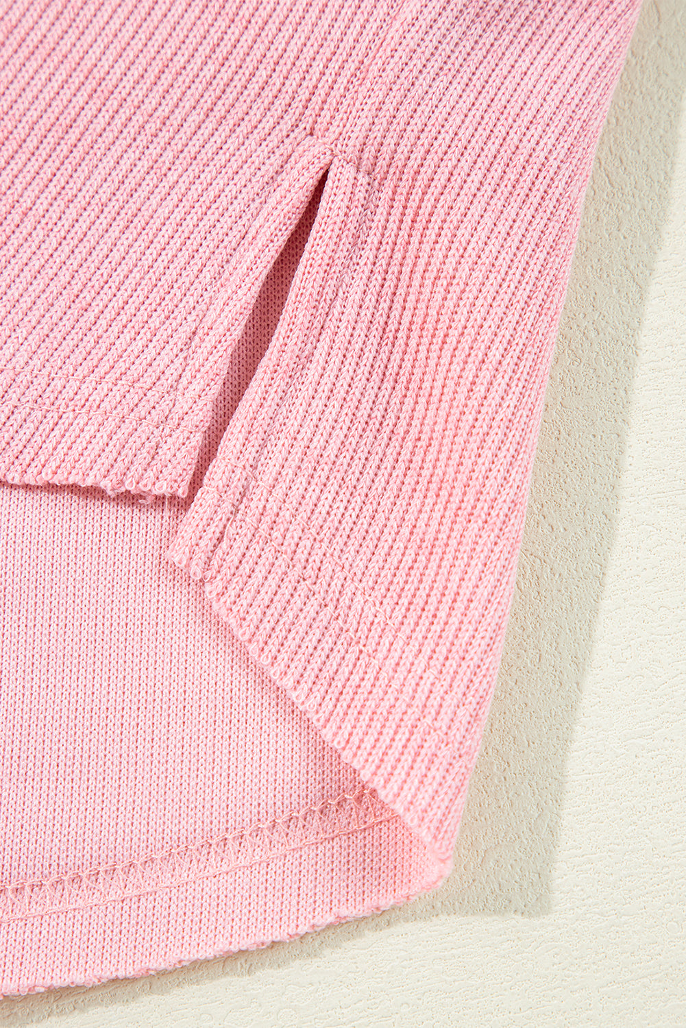 Pocketed Half Button Long Sleeve Sweatshirt - Burgeon Bizz