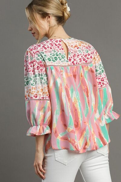 Umgee Mixed Print Top