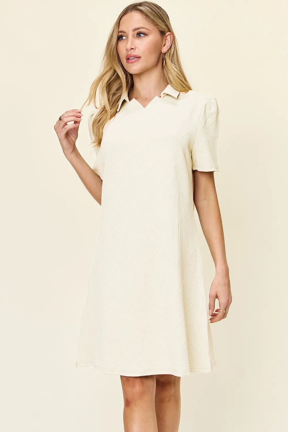 Collared Short Sleeve Dress