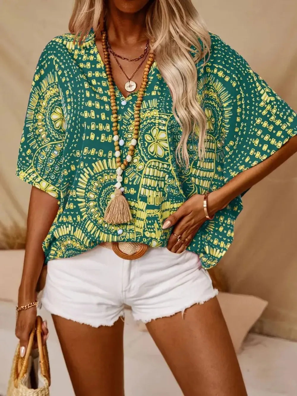 Printed Short Sleeve Top