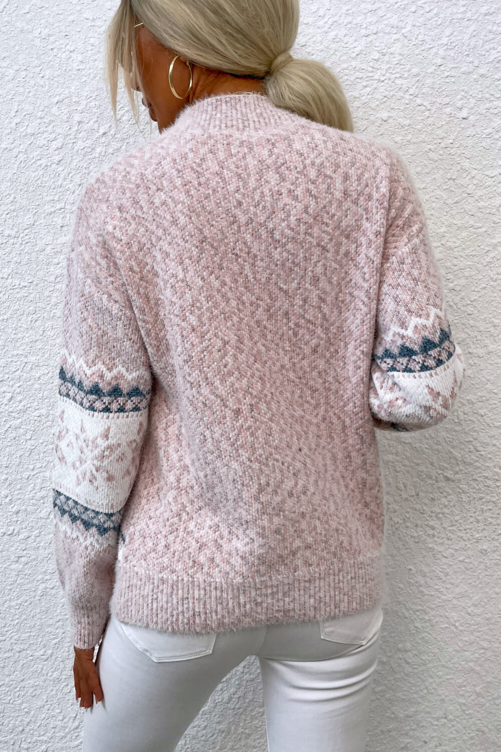 Snowflake Mock Neck Sweater
