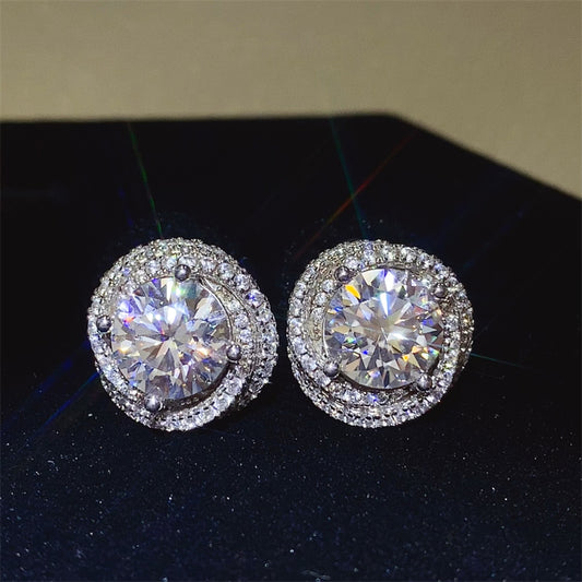 Moissanite Earrings 925 Sterling Silver