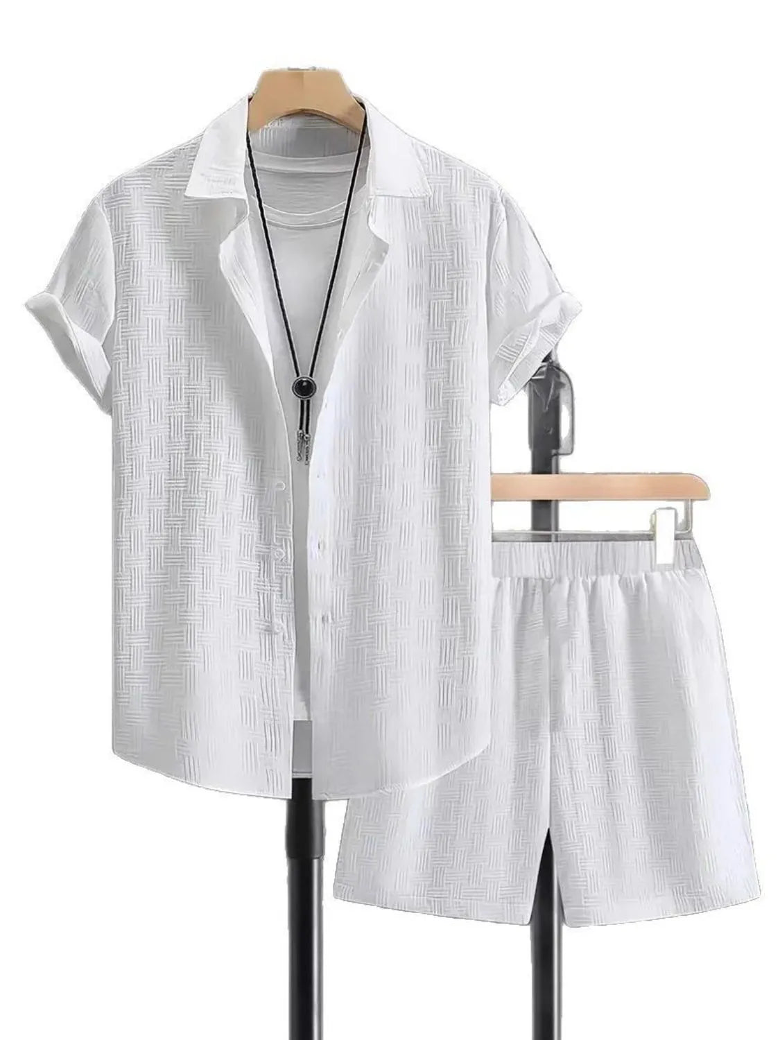 Men's Short Sleeve Shirt and Shorts Set