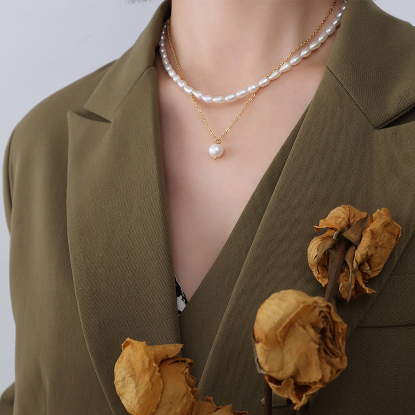 Double-Layered Pearl Necklace