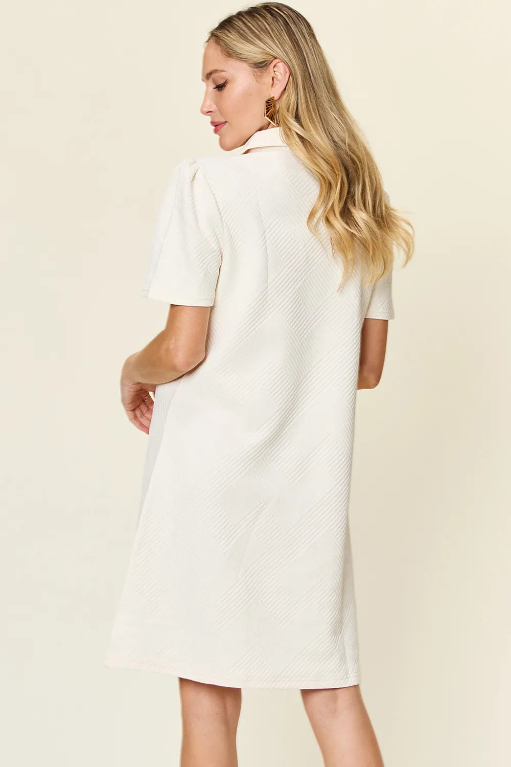 Collared Short Sleeve Dress