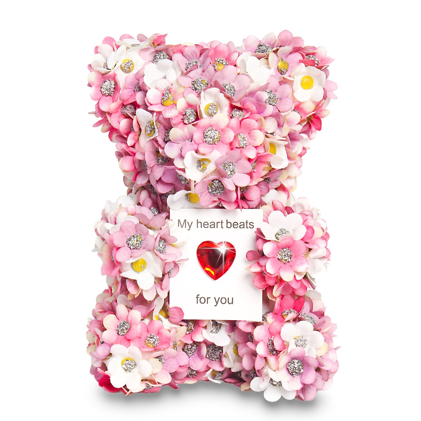 Pink Artificial Rose Bear 