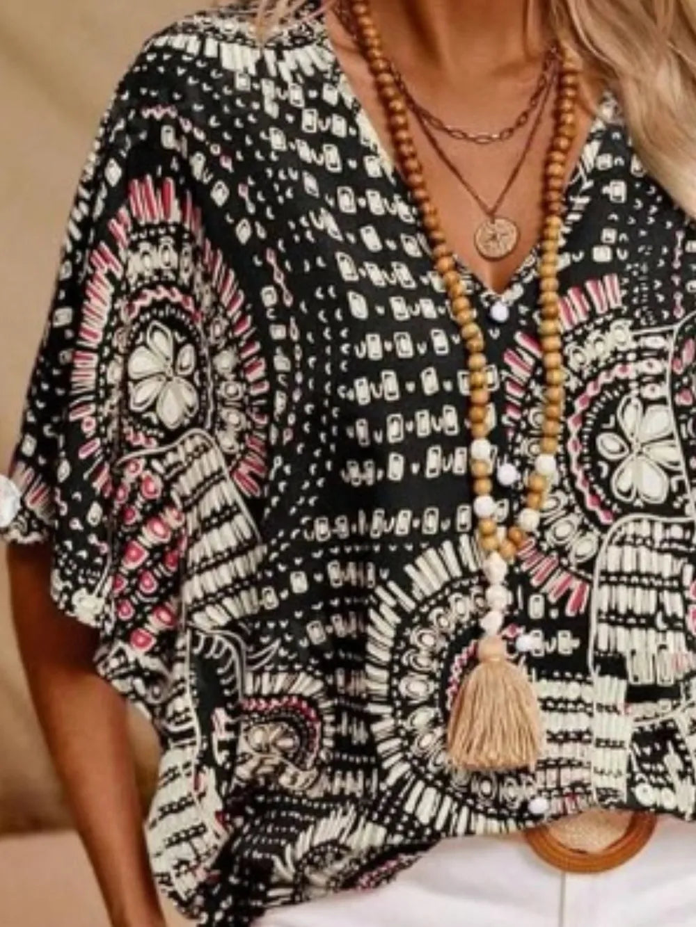 Printed Short Sleeve Top