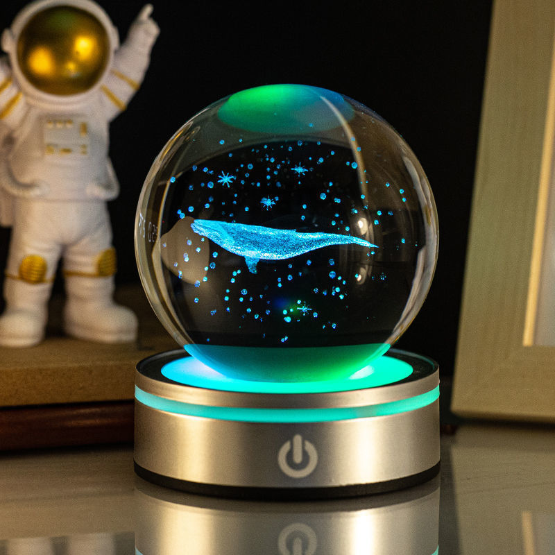 3D Luminous Crystal Ball Night Lamp Decor