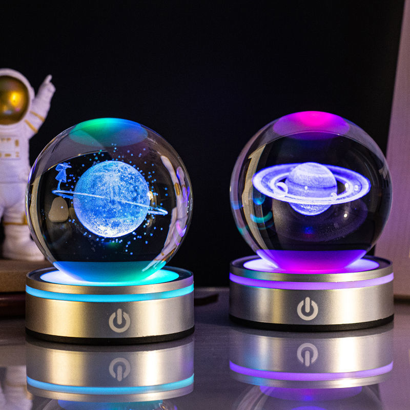 3D Luminous Crystal Ball Night Lamp Decor