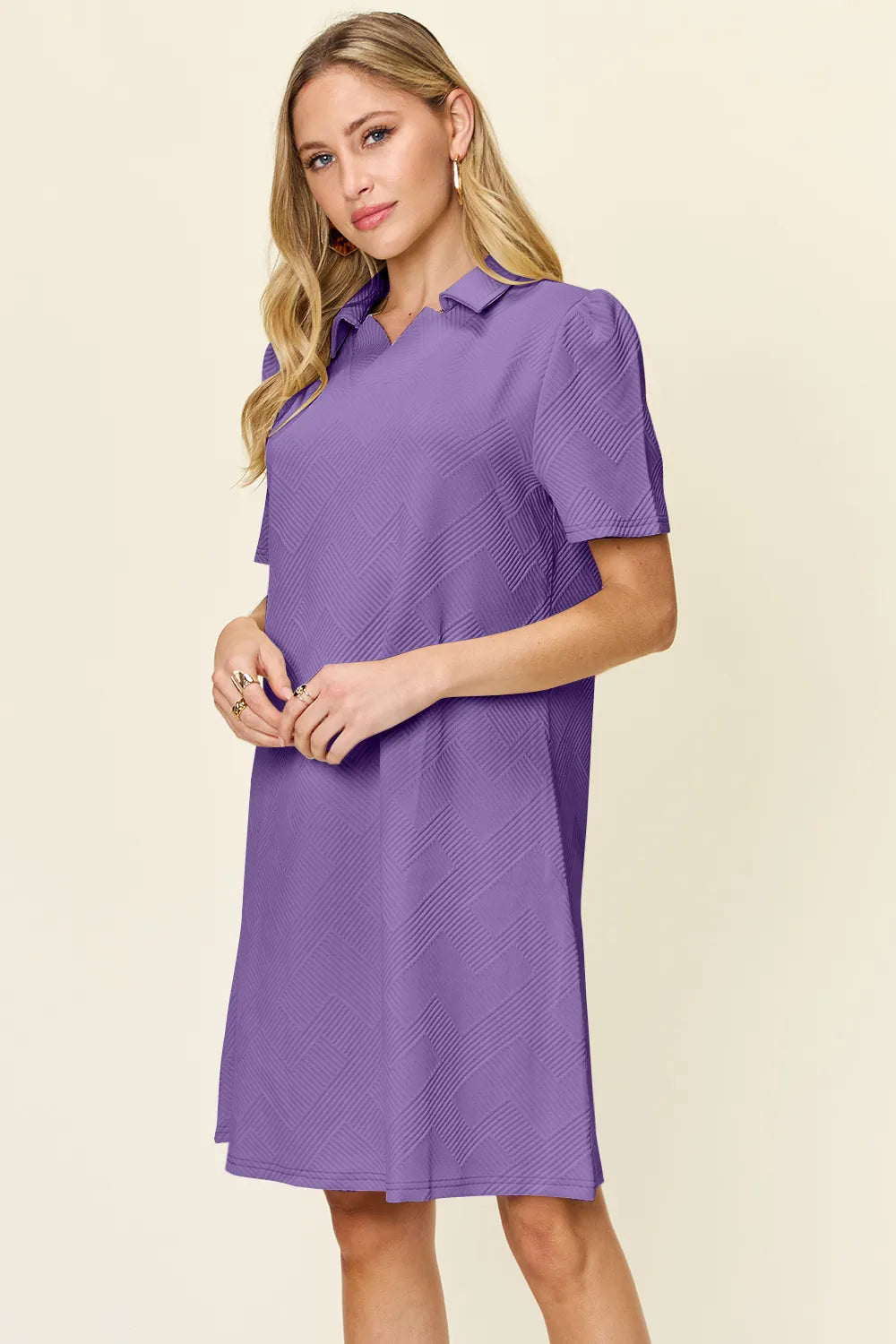 Collared Short Sleeve Dress