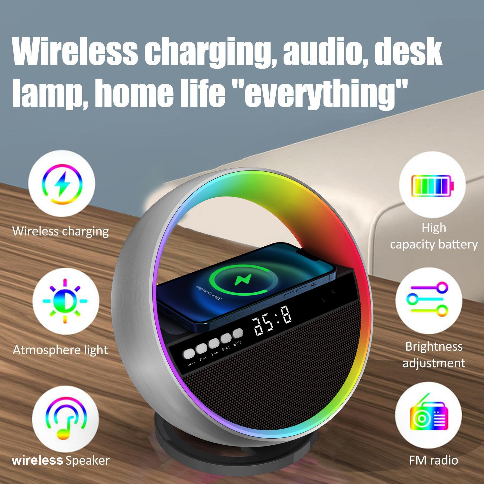 Wireless Charger RGB Night Light 