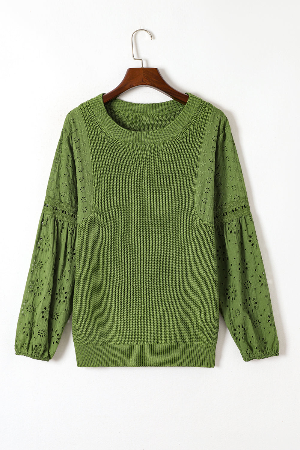 Eyelet Drop Shoulder Sweater