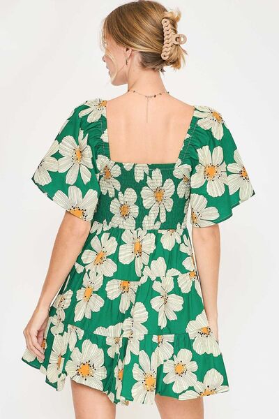 Daisy Print Mini Dress 