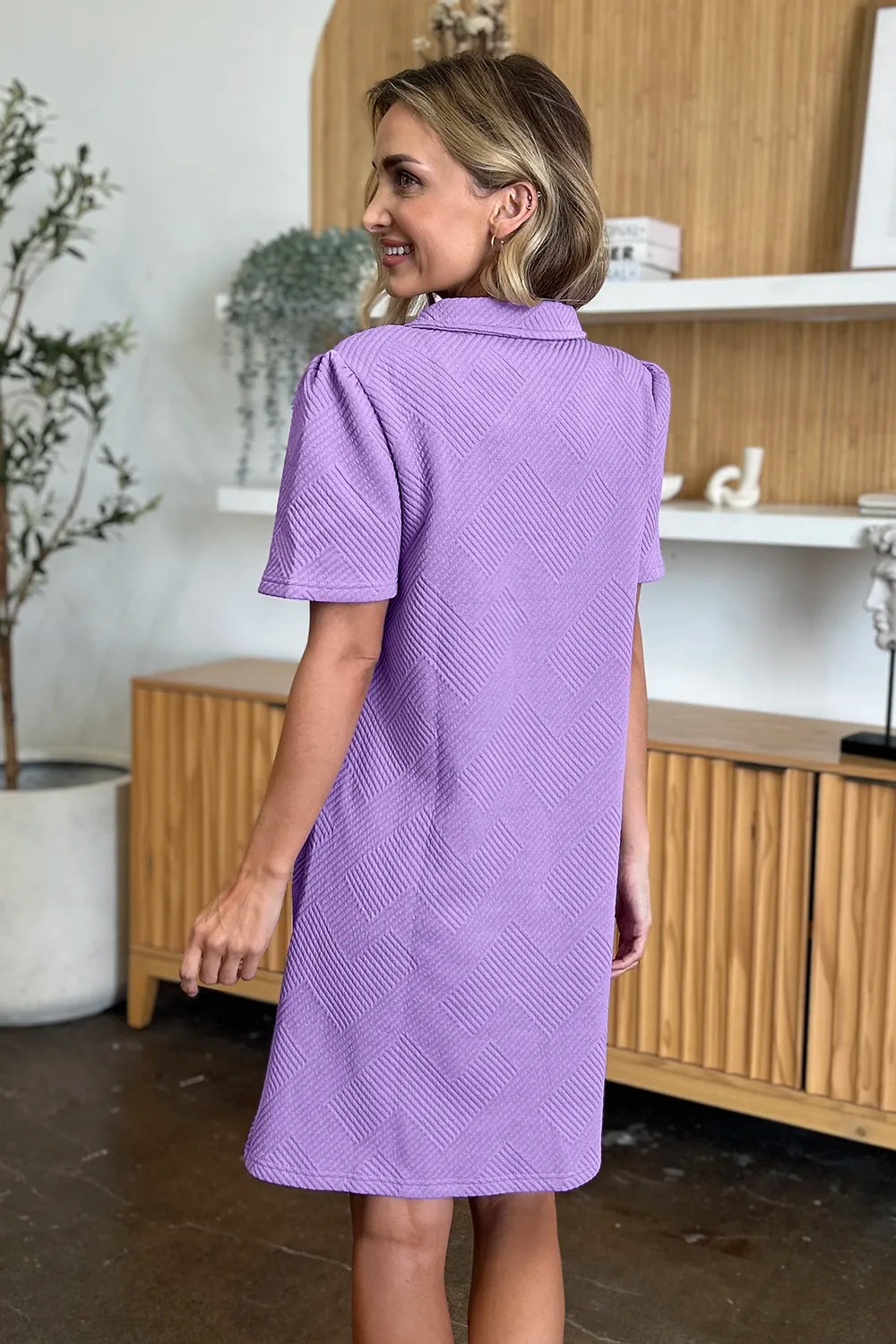 Collared Short Sleeve Dress