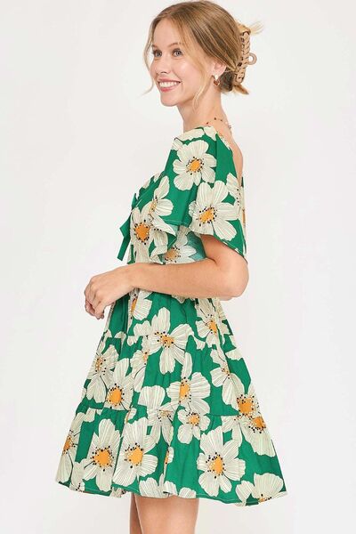 Daisy Print Mini Dress 