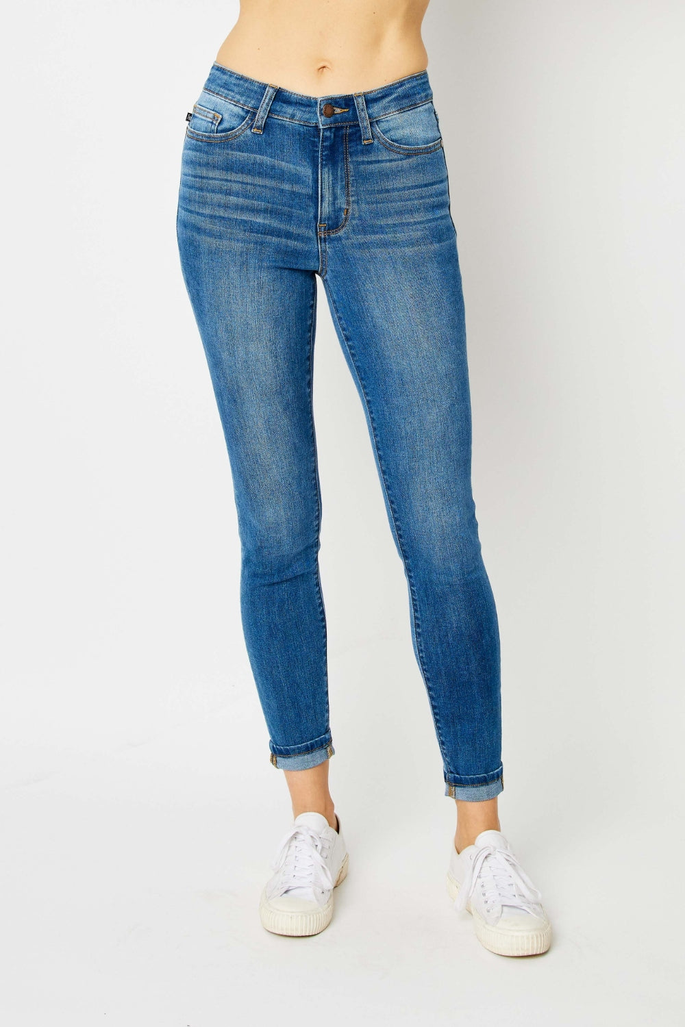 Cuffed Hem Skinny Jeans