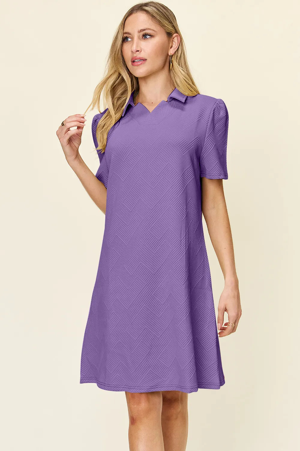 Collared Short Sleeve Dress